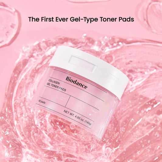 Biodance Collagen Gel Toner Pads, Pore Minimizer for Face, Improving Elasticity, Gentle Exfoliating Toner Pads for Sensitive Skin, Korean Skincareㅣ4.93 fl.oz.(140g)*60Pads