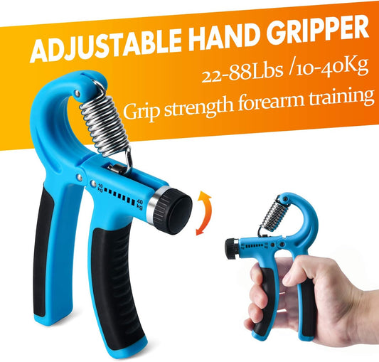 Grip Strength Trainer 7 Pack Adjustable Resistance Extensor Bands Finger Exerciser Hand Gripper
