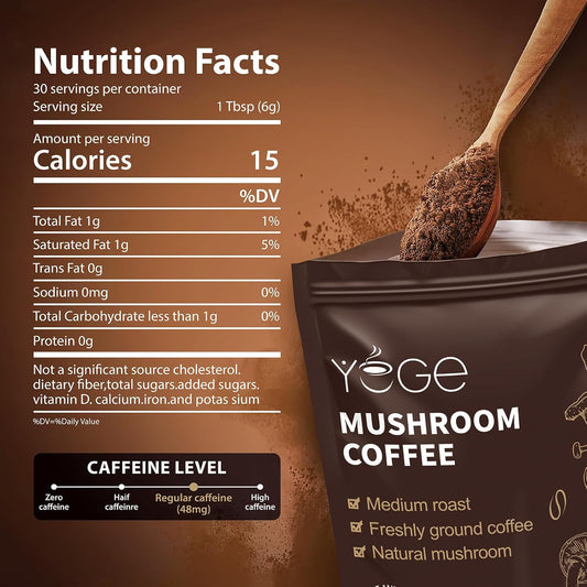 Mushroom Coffee with Cordyceps, Reishi, and Lions Mane for Energy and Immune Support