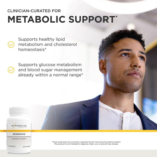 Integrative Therapeutics Berberine - Supports Metabolic Health & Cellular Energy Metabolism - Practitioner-Trusted Quality - Dairy-Free & Gluten-Free - 60 Capsules (60 Servings)
