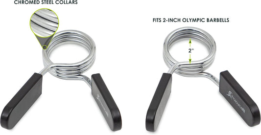 ProsourceFit Olympic Barbell Clips - Secure, Easy-Grip 2-Inch Collars for Weightlifting