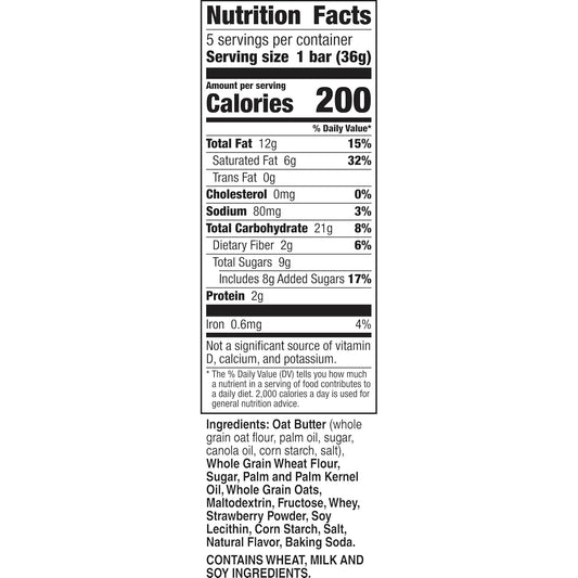 Nature Valley Crispy Creamy Wafer Bars, Strawberry, Whole Grain, 5 Bars, 6.5 oz