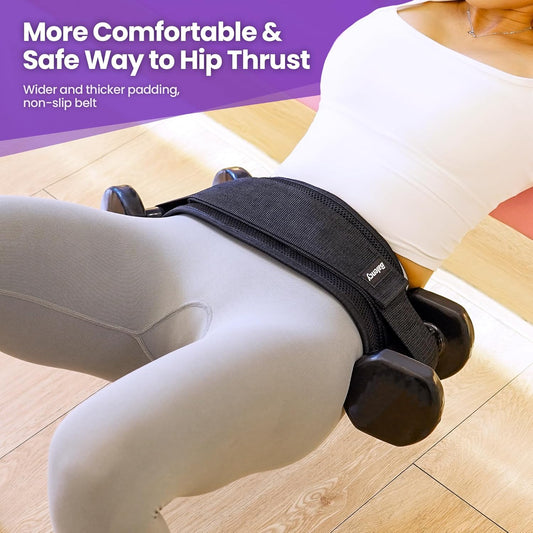 Balency Hip Thrust Belt, Dumbbell and Kettlebell Compatible, Slip-Resistant Padding for Gym or Home Workouts