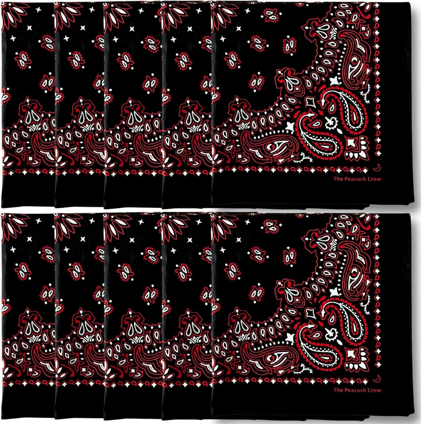 Peacock Crew Premium Soft Cotton Bandanas Paisley 22 x 22 inches