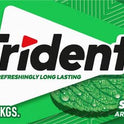 Trident Spearmint Sugar-Free Chewing Gum, 12 Packs of 14 Pieces (168 Total Pieces)