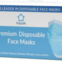Litepak 2000pcs 3-Ply Black Disposable Face Masks Adult Size