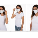Medi-sky 3D Disposable Face Mask for Adults, Elastic Cloth Ear Straps, 50pcs White