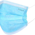 Litepak 2000pcs 3-Ply Black Disposable Face Masks Adult Size