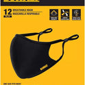 DEWALT Black Face Masks, Adjustable Fit, Breathable Reusable Cooling