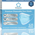 Litepak 125-Pack Premium Disposable Face Masks with Comfort Earloops Blue