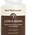 Real Mushrooms Lions Mane Mushroom Cognition (120 Capsules) Lions Mane Mushroom Powder Extract Capsules | Brain Supplement, Brain Vitamins, Focus Supplement