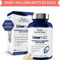 1MD Nutrition LiverMD - Liver Support Supplement | Siliphos Milk Thistle Extract & NAC - Supports Healthy Energy, Immunity & Overall Health - Liver Cleanse & Support | 60 Capsules