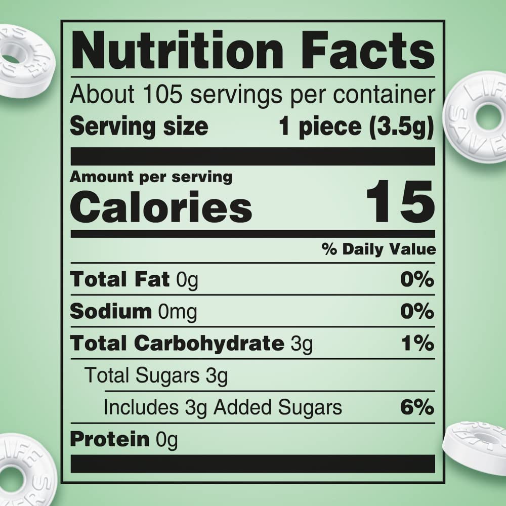 LIFE SAVERS Wint-O-Green Flavor Breath Mints Hard Candy, Sharing Size, LIFE SAVERS Hard Candy, 13 oz Bag