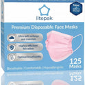 Litepak 125-Pack Premium Disposable Face Masks with Comfort Earloops Blue