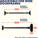Squatz Adjustable Doorway Pull-Up Bar with Level and Locking Mechanism