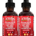 Clean Nutra Cayenne Pepper Drops Supplement Liquid + Hawthorn Berry, Vitamin D3 K2 Beet Root Powder, Ceylon Cinnamon, Turmeric Curcumin, Organic Panax Ginseng, Berberine Extract 1 Pack
