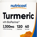 Nutricost Turmeric Curcumin with BioPerine, 2300mg, 120 Veggie Capsules, Gluten Free, Non-GMO