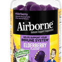 Airborne Elderberry + Zinc & Vitamin C Gummies For Adults, Immune Support Vitamin D & Zinc Gummies With Powerful Antioxidant Vitamins C D & E - 50 Gummies, Elderberry Flavor