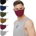 3-Ply Cloth Face Mask 6 Pack, Washable and Reusable Face Covering in Black, Grey, Wine Red, Dark Green, Dark Blue, Brown