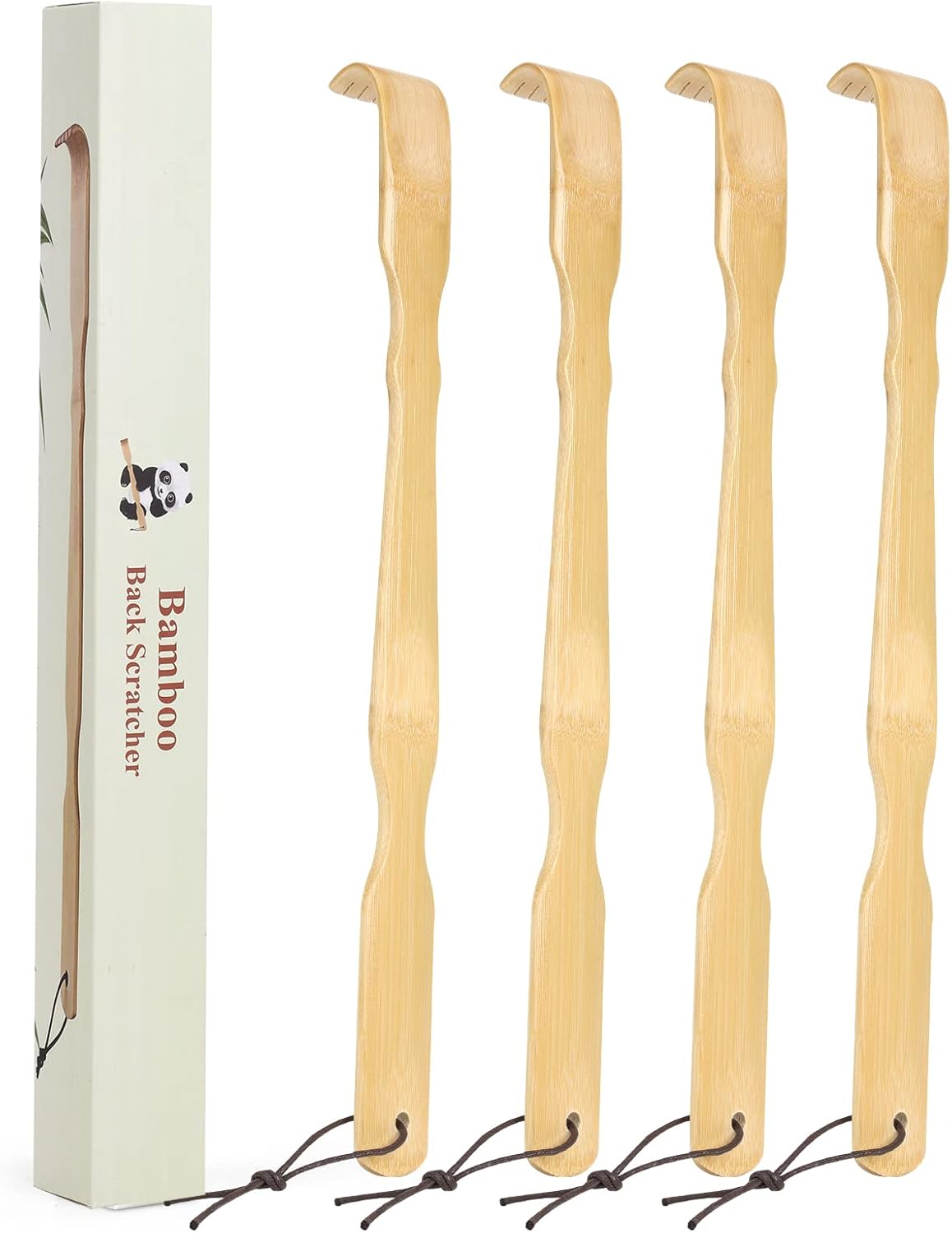 YIMICOO 2 Pack 17 Inch Long Wooden Bamboo Back Scratchers for Adults