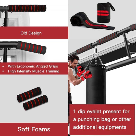 AmazeFan Pull Up Bar Doorway with Ergonomic Grip Home Gym Chin-Up Frame