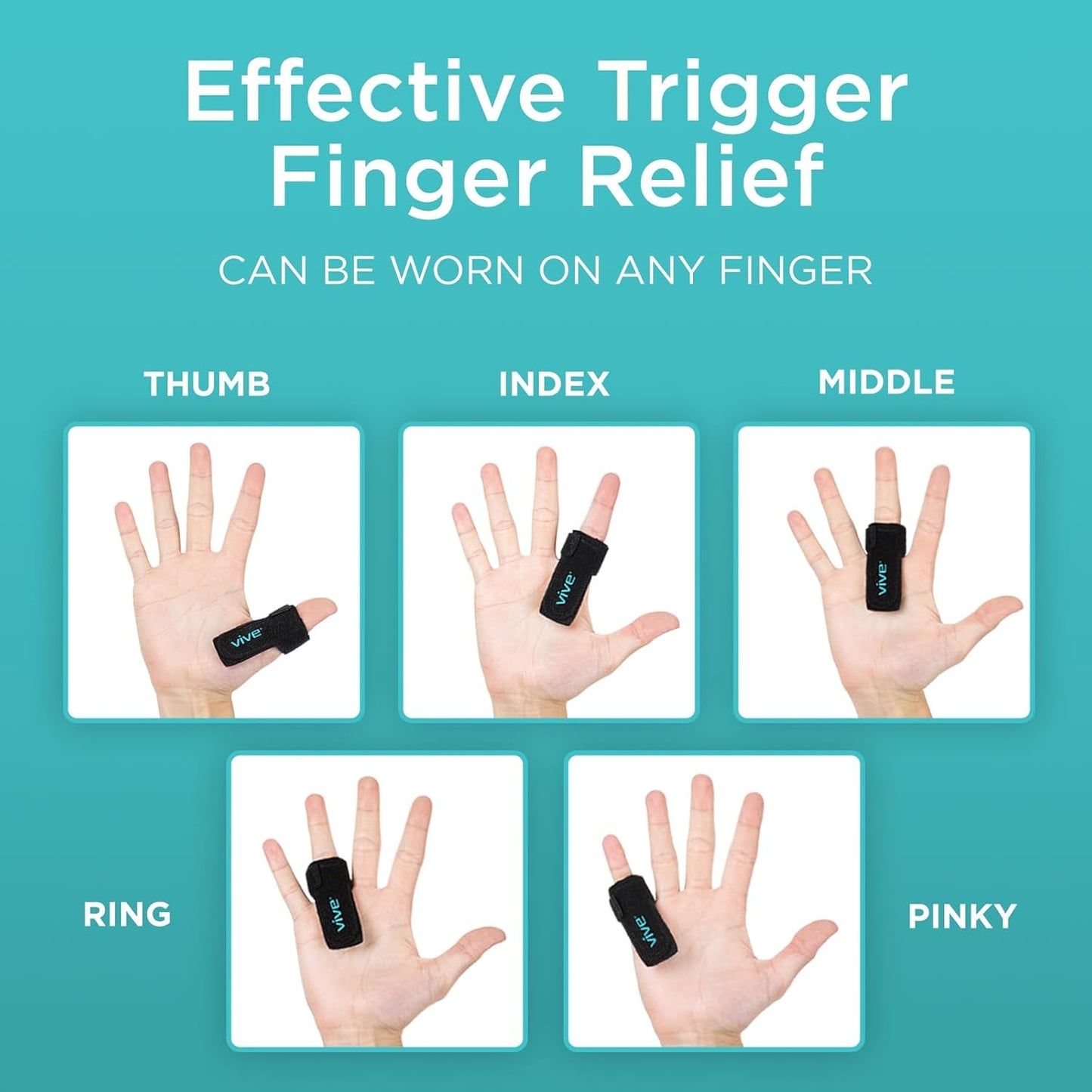 Vive Trigger Finger Splint - Support Brace for Finger and Thumb Relief
