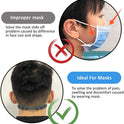 4 PCS Black Extended Silicone Bands Anti-Tightening Strap for Masks