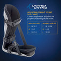 United Ortho Plantar Fasciitis Adjustable Leg Support Brace Large Black