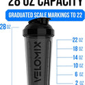 VELOMIX 28oz Protein Shaker Bottle 6-Pack - Leak-Proof, Smooth Mixes