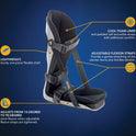 United Ortho Plantar Fasciitis Adjustable Leg Support Brace Large Black