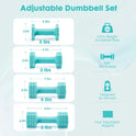 EQUIPRO Adjustable Dumbbell Set for Women, 2lb-5lb Free Weights with Soft Rubber Handle