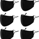 3-Ply Cloth Face Mask 6 Pack, Washable, Reusable, Breathable Face Covering with Adjustable Ear Loops for Women and Men