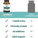 Himalaya Organic Ashwagandha Root, 2 Month Supply - Herbal Adrenal Support Supplements for Stress Relief and Energy Support - USDA Organic, Non-GMO, Vegan, Gluten Free, 670 mg, 60 Caplets