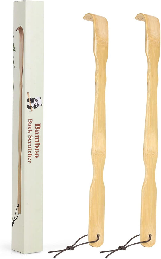 YIMICOO 2 Pack 17 Inch Long Wooden Bamboo Back Scratchers for Adults