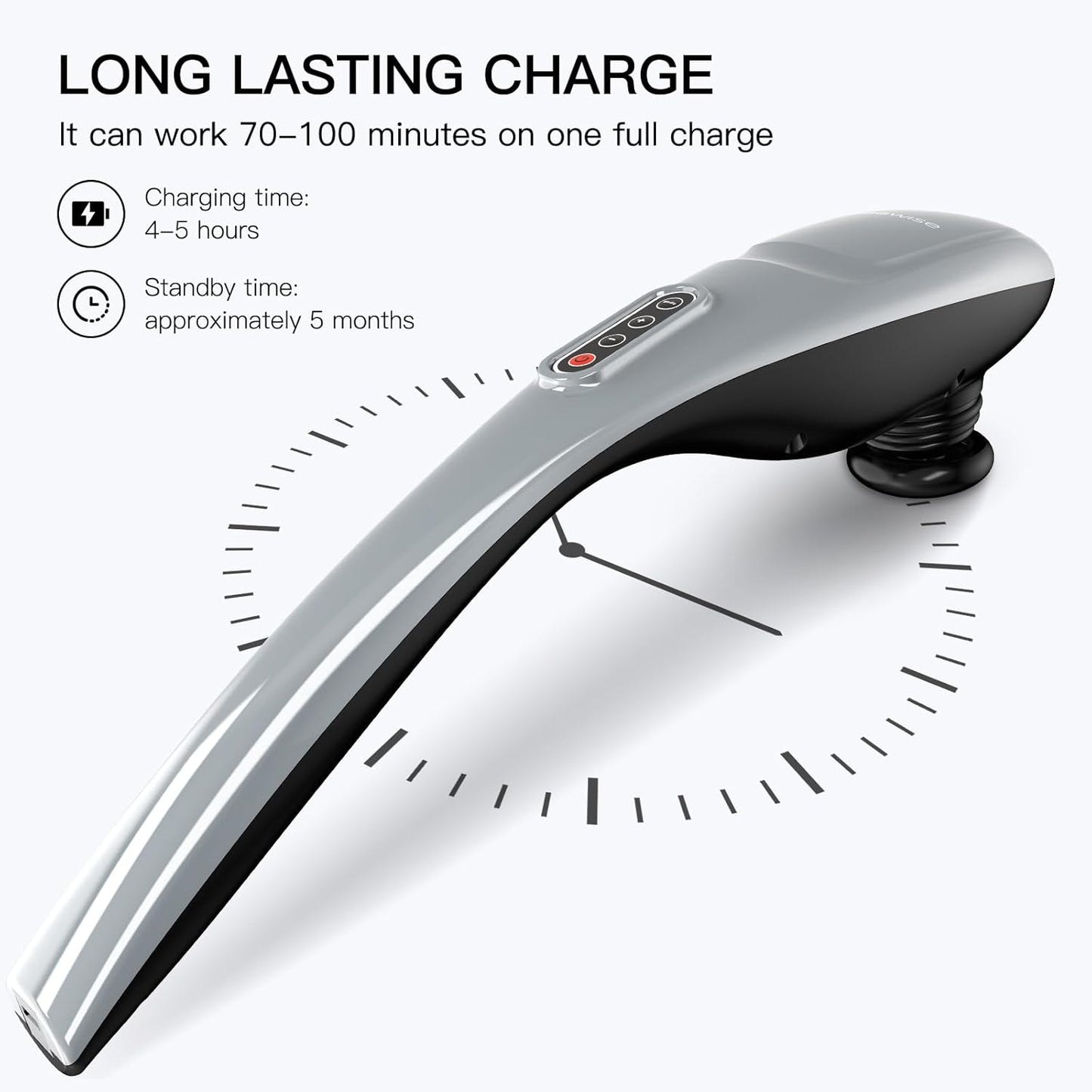 MEGAWISE Cordless Deep Tissue Percussion Massage Gun - Back, Neck, Shoulders