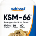 Nutricost KSM-66 Ashwagandha Root Extract 600mg, 60 Veggie Caps - 5% Withanolides - with BioPerine - Full-Spectrum Root Extract