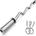 Olympic EZ Curl Barbell Bar - 47" Chrome Curling Bar for Weight Lifting, Squats, Biceps (500lb Capacity)