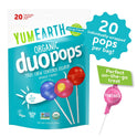 YumEarth Organic Duo Pops, Lollipops with Fruit Chew Centers - Allergy Friendly (Top 9 Free), No Artificial Dyes, Non GMO, Gluten Free, Vegan Candy Snacks - Individually Wrapped Pops (20 Count (Pack of 1))