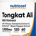 Nutricost Tongkat Ali 1,000mg 120 Capsules - with Tribulus Terrestris and BioPerine, Vegetarian Caps, Non-GMO, Gluten Free, Potent Extract