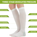 Ted Hose Compression Stockings, 2 Pairs, 15-20 mmHg, Anti Embolism, Knee High Support