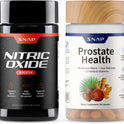 Snap Supplements Nitric Oxide Booster + Prostate Health Supplements for Men, Circulation, Stamina & Urinary Support, L-Citrulline, L-Arginine, Saw Palmetto for Men, Caffeine-Free, 60 + 90 Capsules