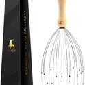USAGA 32 Fingers Head Massager Wood Handle Scalp Relaxer