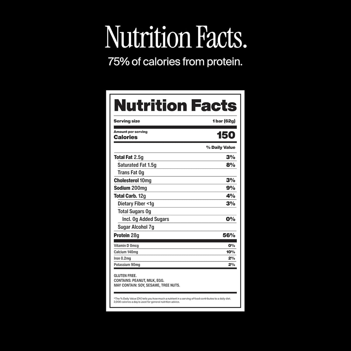 David High Protein Bars No Sugar - Sugar Free Protein Bars, Low Carb, Gluten Free - 28g of Protein, 150 Calories - David Bar On-The-Go Snack - Salted Peanut Butter Flavor, Pack of 12