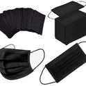 NNPCBT 100PCS 3 Ply Black Disposable Face Mask Filter Protection