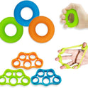 Hand Grip Strengthener, Finger Exerciser, 6-Pc Set, Silicone