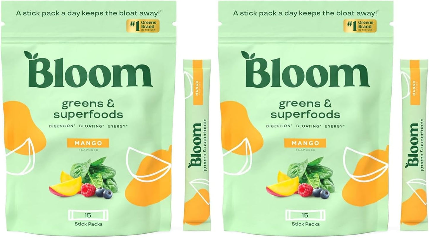 Bloom Nutrition Superfood Greens Powder with Probiotics, Prebiotics, and Digestive Enzymes for Gut Health