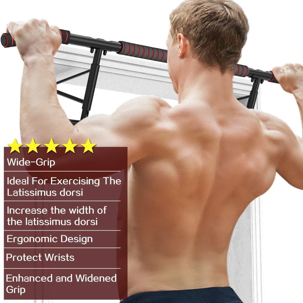 AmazeFan Pull Up Bar Doorway with Ergonomic Grip Home Gym Chin-Up Frame