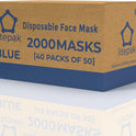 Litepak 2000pcs 3-Ply Black Disposable Face Masks Adult Size