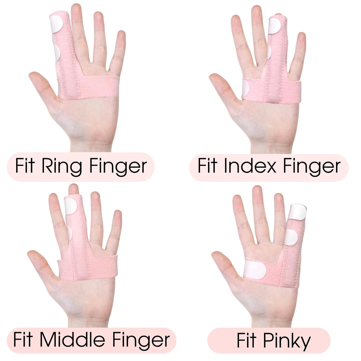Finger Splint, Adjustable Finger Brace for Index, Middle, Ring Fingers, Pain Relief and Support