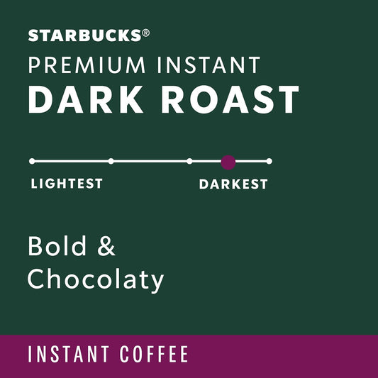 Starbucks Premium Instant Coffee, Dark Roast Coffee, Arabica Beans, Three 3.17 oz Tins
